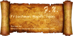 Frischman Napóleon névjegykártya